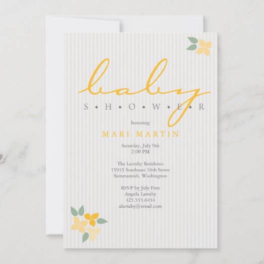 Invitation Baby shower Blossom Bunches (Devant)