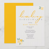 Invitation Baby shower Blossom Bunches (Devant / Derrière)
