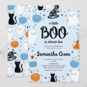 Invitation Baby shower Blue A Little Boo (Devant / Derrière)