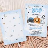 Invitation Baby shower Blue A Little Boo