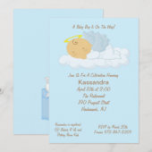Invitation Baby shower Blue Baby Angel (Devant / Derrière)