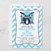 Invitation Baby shower Blue Baby Rock (Devant)