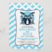 Invitation Baby shower Blue Baby Rock (Devant / Derrière)