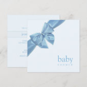 Invitation Baby shower Blue Bow (Devant / Derrière)