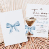 Invitation Baby shower Blue Bow Espresso Martini