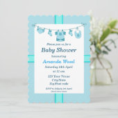 Invitation Baby shower Blue Boy (Debout devant)