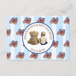 Invitation Baby shower Blue Boy Baby et Teddy Bear