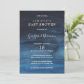 Invitation Baby shower Blue Boy Couples de la Marine moderne (Debout devant)