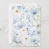 Invitation Baby shower Blue Boy Floral Butterfly (Dos)