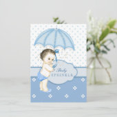 Invitation Baby shower Blue Boy Sprinkl (Debout devant)