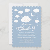 Invitation Baby shower Blue Cloud (Devant)