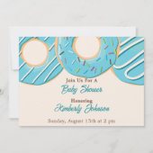 Invitation Baby Shower Blue Donut Delight (Devant)