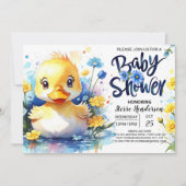Invitation Baby shower Blue Duckling (Devant)