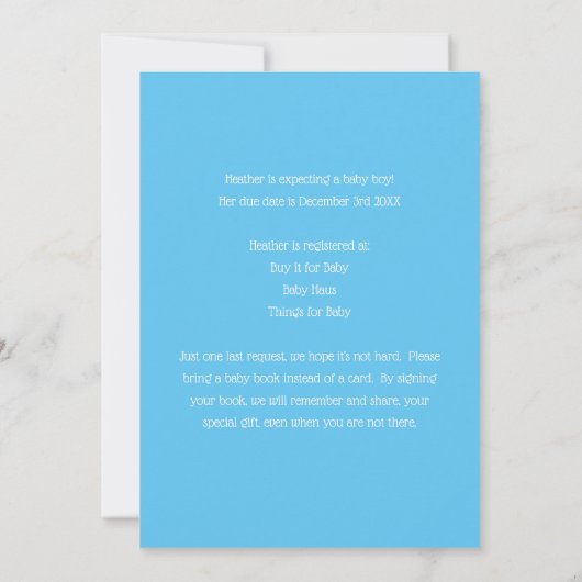 Invitation Baby shower Blue Elephant (Dos)