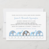 Invitation Baby shower Blue Elephant Couples (Devant)
