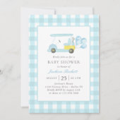 Invitation Baby shower Blue En vichy Golf Boy (Devant)