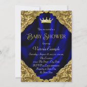 Invitation Baby shower Blue et Gold Prince (Dos)