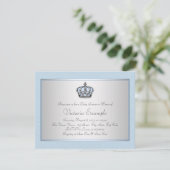 Invitation Baby shower Blue et Silver Prince (Debout devant)