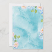 Invitation Baby shower Blue Floral Eléphant (Dos)