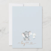 Invitation Baby shower Blue Floral Elephant Balloons (Dos)