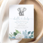 Invitation Baby shower Blue Floral Elephant Boy<br><div class="desc">Invitations amis et famille à partager la joie de l'arrivée de votre petit avec cette invitation baby shower,  avec des fleurs bleu aquarelle et un adorable petit éléphant.</div>