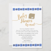 Invitation Baby shower Blue Gold Boy par courrier (Devant)