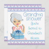 Invitation Baby shower Blue Grand-mère (Devant / Derrière)