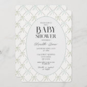 Invitation Baby shower Blue & Green Bows (Devant / Derrière)
