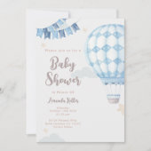 Invitation Baby shower Blue Hot Air (Devant)