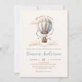 Invitation Baby shower Blue Hot Air (Devant)