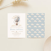 Invitation Baby shower Blue Hot Air