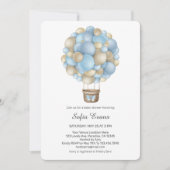 Invitation Baby shower Blue Hot Air (Devant)