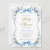 Invitation Baby shower Blue Hydrangea (Devant)