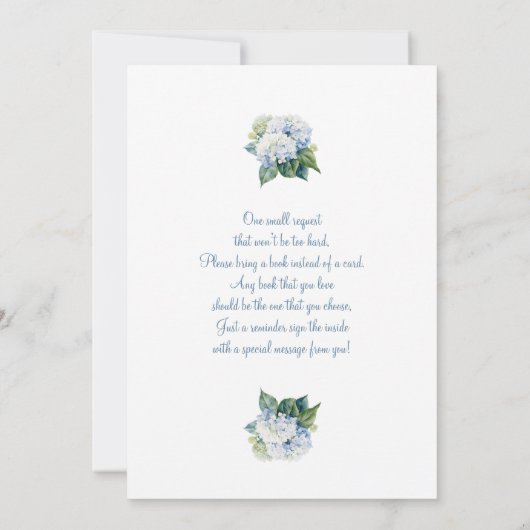 Invitation Baby shower Blue Hydrangea (Dos)