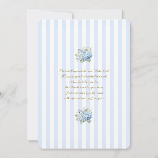 Invitation Baby shower Blue Hydrangea (Dos)