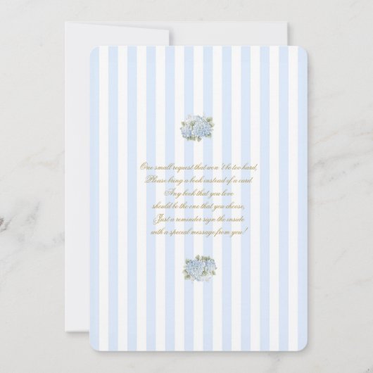 Invitation Baby shower Blue Hydrangea (Dos)