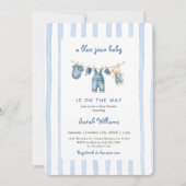 Invitation Baby shower Blue Jean (Devant)