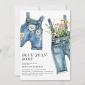 Invitation Baby shower Blue Jean Baby Denim (Devant)