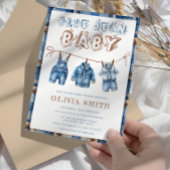 Invitation Baby shower Blue Jean Boy