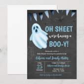 Invitation Baby shower Blue Little Boo (Devant / Derrière)