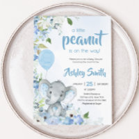 Baby shower Blue Little Peanut Elephant
