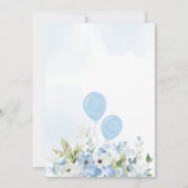 Invitation Baby shower Blue Little Peanut Elephant (Dos)