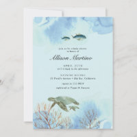 Baby shower Blue Ocean Sea Turtle