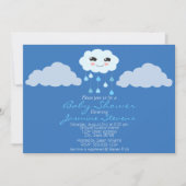 Invitation Baby shower Blue Rain Cloud (Devant)