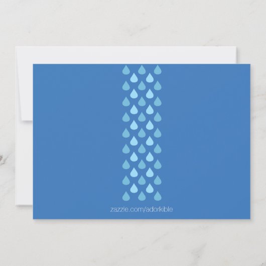 Invitation Baby shower Blue Rain Cloud (Dos)
