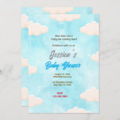 Invitation Baby shower Blue Skies (Devant / Derrière)