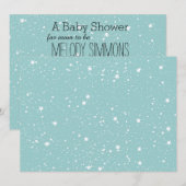Invitation Baby shower Blue Stars (Devant / Derrière)