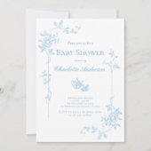 Invitation Baby shower Blue Tea Party (Devant)