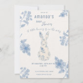 Invitation Baby shower Blue toile (Devant)