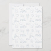 Invitation Baby shower Blue Toile de Jouy (Dos)
